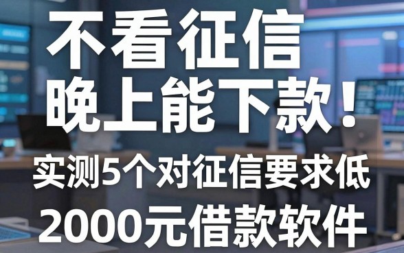 不看征信晚上能下款!实测这5个对征信要求低的2000元借款软件