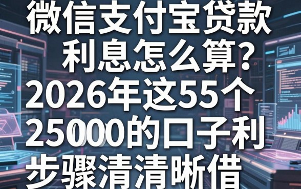 微信支付宝贷款利息怎么算?2026年这5个利息2500的口子步骤清晰超好借