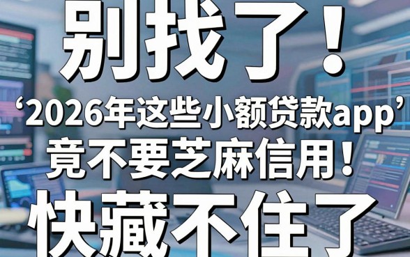 别找了！2026年这些小额贷款app竟不要芝麻信用，快藏不住了