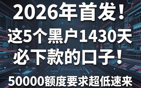 2026年首发!这5个黑户1430天必下款的口子,50000额度要求超低速来