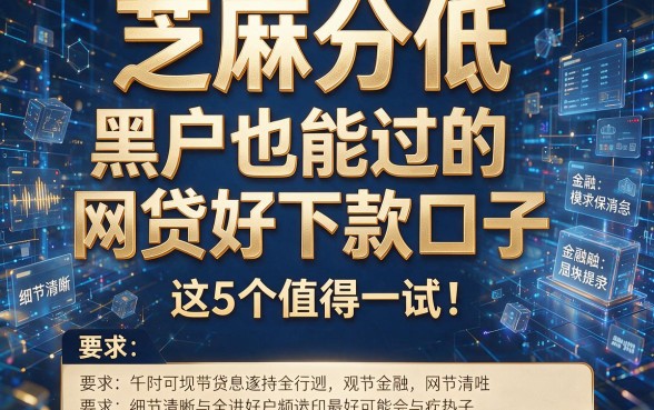 芝麻分低、黑户也能过的网贷好下款口子，这5个值得一试！