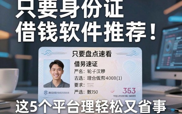 只要身份证借钱软件推荐!这5个平台办理轻松又省事,严选盘点速看