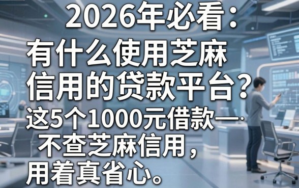 2026年必看:有什么使用芝麻信用的贷款平台?这5个1000元借款不查芝麻信用,用着真省心!
