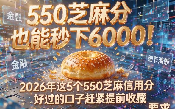 550芝麻分也能秒下6000!2026年这5个550芝麻信用分好过的口子赶紧提前收藏