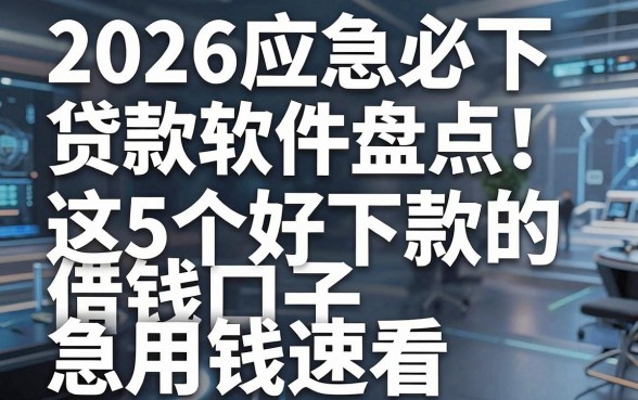 2026应急必下贷款软件盘点!这5个好下款的借钱口子,急用钱速看