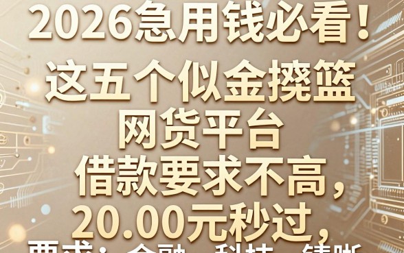 2026急用钱必看!这五个类似金摇篮的网贷平台借款要求不高,2000元秒过别错过