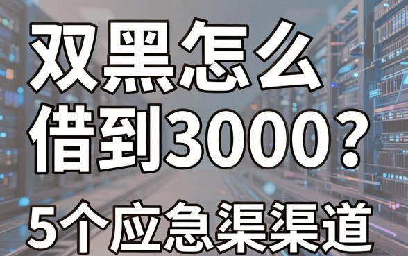双黑怎么借到3000?这5个应急渠道帮你快速解决,专业解答来了!