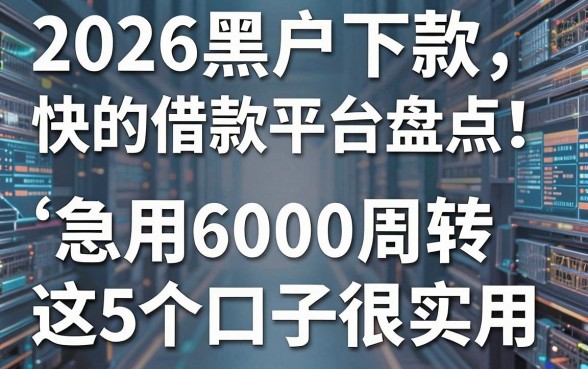 2026黑户下款快的借款平台盘点!急用6000周转这5个口子很实用