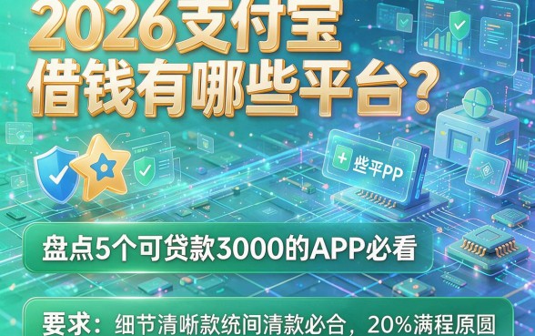 2026支付宝借钱有哪些平台?盘点5个可贷款3000的APP必看