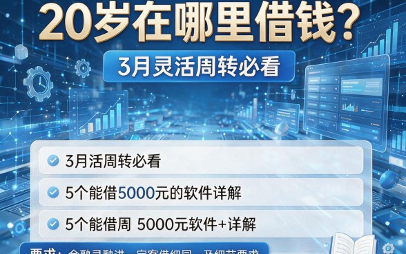 20岁在哪里借钱？3月灵活周转必看，5个能借5000元的软件详解