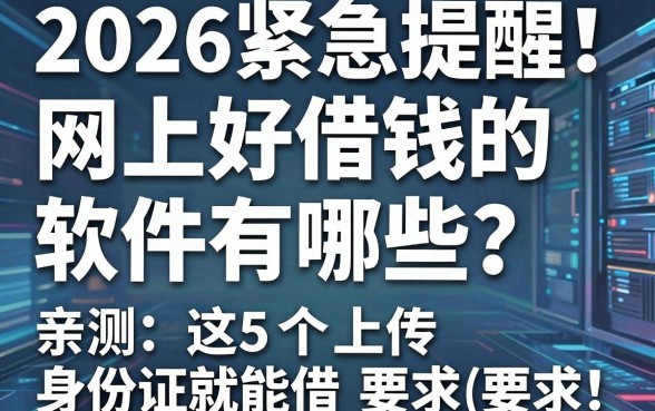 2026紧急提醒！网上好借钱的软件有哪些？亲测这5个上传身份证就能借