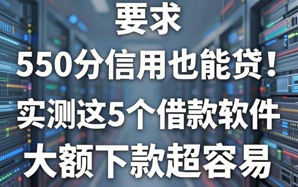 550分信用也能贷!实测这5个借款软件,大额下款超容易