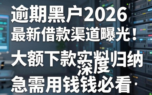 逾期黑户2026最新借款渠道曝光！大额下款实料深度归纳，急需用钱必看