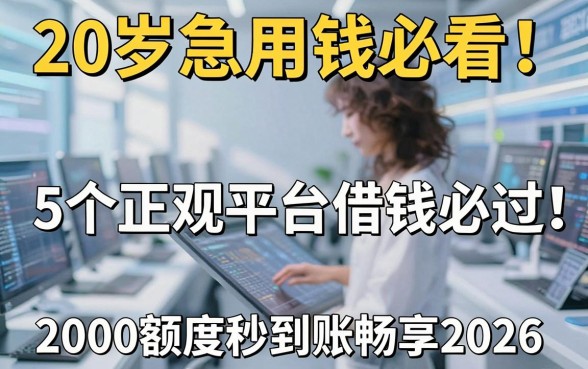 20岁急用钱必看!这5个正规平台借钱必过,2000额度秒到账畅享2026