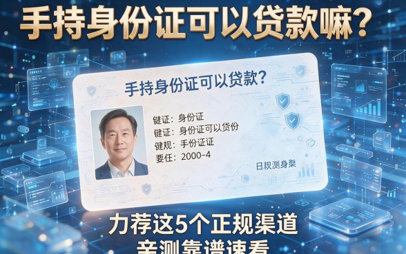手持身份证可以贷款嘛?力荐这5个正规渠道,亲测靠谱速看!