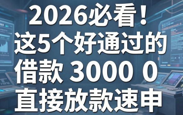 2026必看!这5个好通过的贷款口子,借款30000直接放款速申!