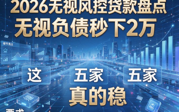 2026无视风控贷款盘点：无视负债秒下2万，这五家真的稳！