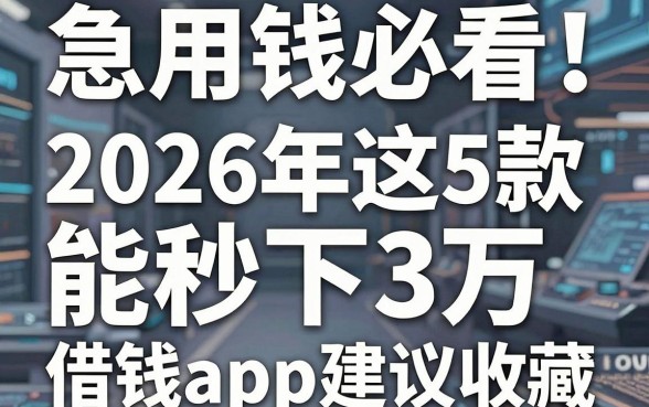 急用钱必看!2026年这5款能秒下3万的借钱app建议收藏
