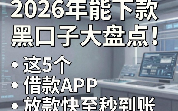 2026年能下款的黑口子大盘点!这5个借款APP放款快至秒到账