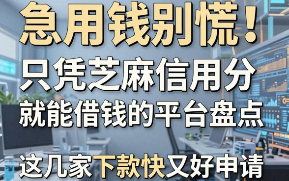 急用钱别慌!只凭芝麻信用分就能借钱的平台盘点,这几家下款快又好申请