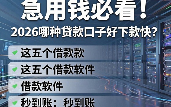 急用钱必看！2026哪种贷款口子好下款快？这五个借款软件秒到账