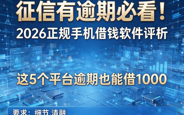 征信有逾期必看!2026正规手机借钱软件评析,这5个平台逾期也能借1000