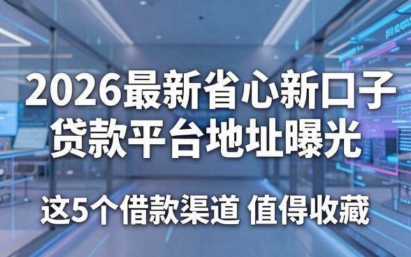 2026最新省心新口子贷款平台地址曝光,这5个借款渠道值得收藏