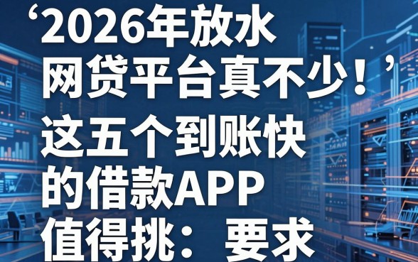2026年放水网贷平台真不少!这五个到账快的借款APP值得挑