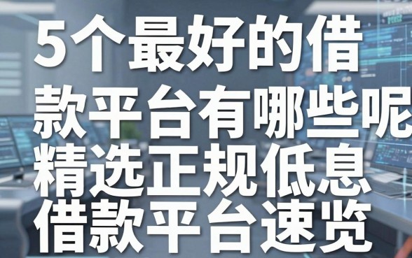5个最好的借款平台有哪些呢？精选正规低息借款平台速览！