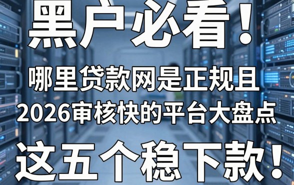 黑户必看!哪里贷款网是正规且2026审核快的平台大盘点,这五个稳下款!