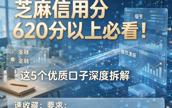 芝麻信用分620分以上必看!这5个优质口子深度拆解,速收藏