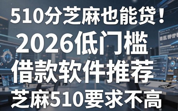 510分芝麻也能贷!2026低门槛借款软件推荐,这5个平台对芝麻510要求不高