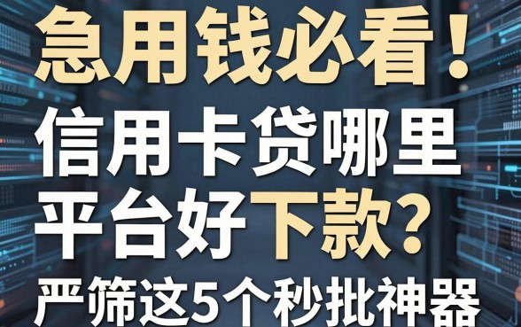 急用钱必看!信用卡贷哪里平台好下款?严筛这5个秒批神器