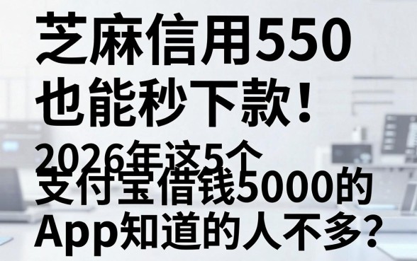 芝麻信用550也能秒下款!2026年这5个支付宝借钱5000的App知道的人不多