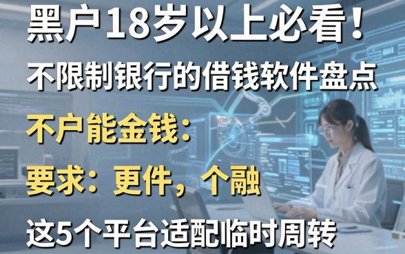 黑户18岁以上必看!不限制银行的借钱软件盘点,这5个平台适配临时周转