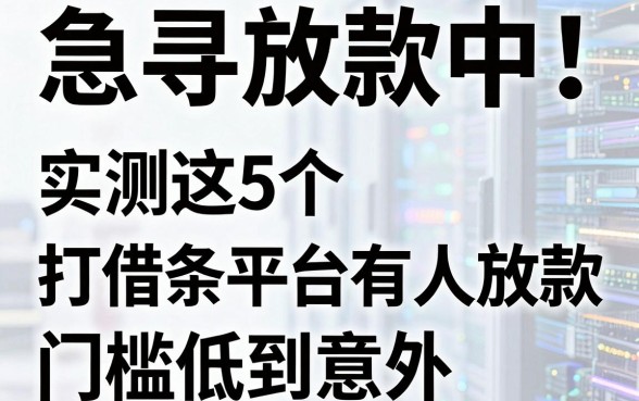 急寻放款中!实测这5个打借条平台有人放款,门槛低到意外