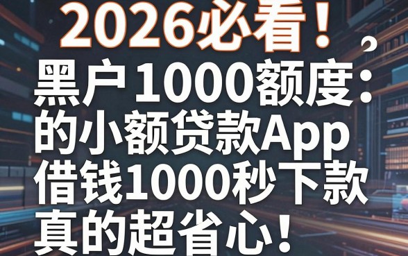 2026必看！这五个黑户1000额度的小额贷款App，借钱1000秒下款真的超省心