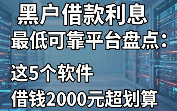 黑户借款利息最低可靠平台盘点：这5个软件借钱2000元超划算