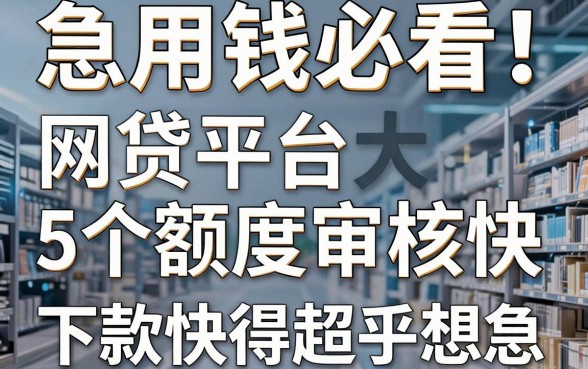 急用钱必看!这5个额度大审核快的网贷平台,下款快得超乎想象