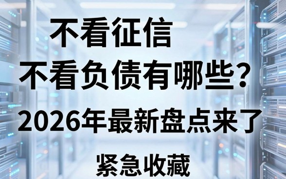 不看征信不看负债有哪些?2026年最新盘点来了,紧急收藏!