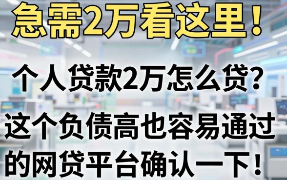 急需2万看这里！个人贷款2万怎么贷？这5个负债高也容易通过的网贷平台确认一下