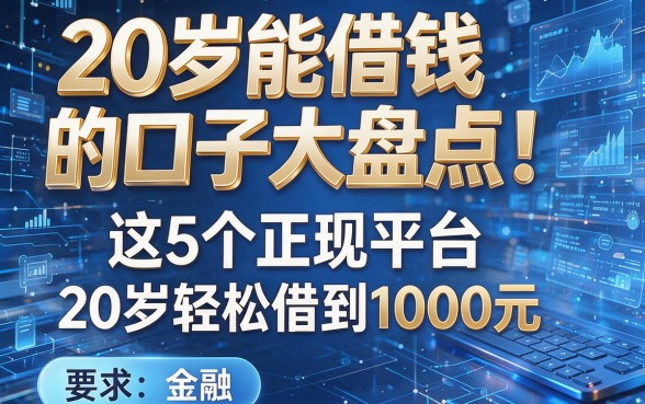 20岁能借钱的口子大盘点!这5个正规平台,20岁轻松借到1000元