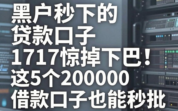黑户秒下的贷款口子1717惊掉下巴！这5个20000借款口子也能秒批