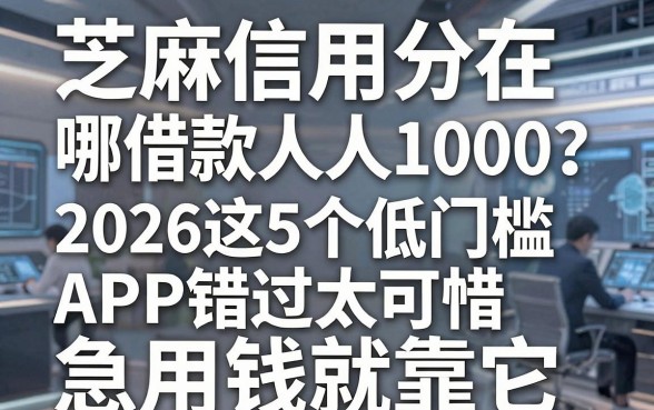 芝麻信用分在哪借款人人1000?2026这5个低门槛APP错过太可惜,急用钱就靠它