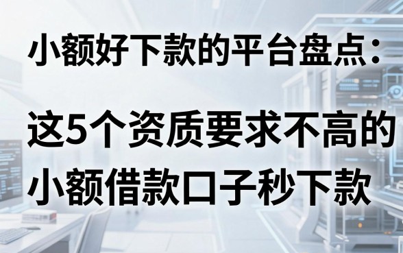 小额好下款的平台盘点：这5个资质要求不高的小额借款口子秒下款