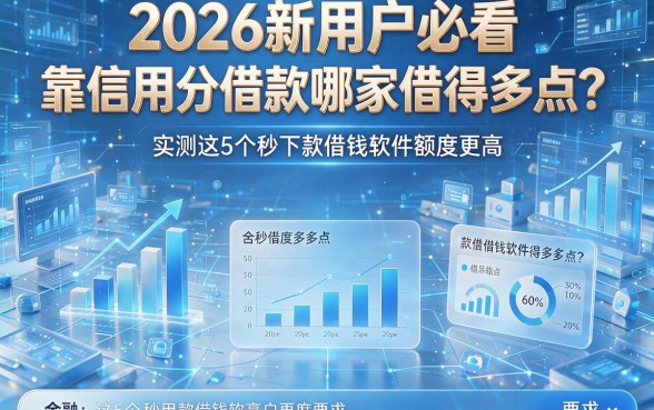 2026新用户必看:靠信用分借款哪家借得多点?实测这5个秒下款借钱软件额度更高!