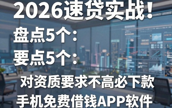 2026速贷实战!盘点5个对资质要求不高必下款的手机免费借钱APP软件