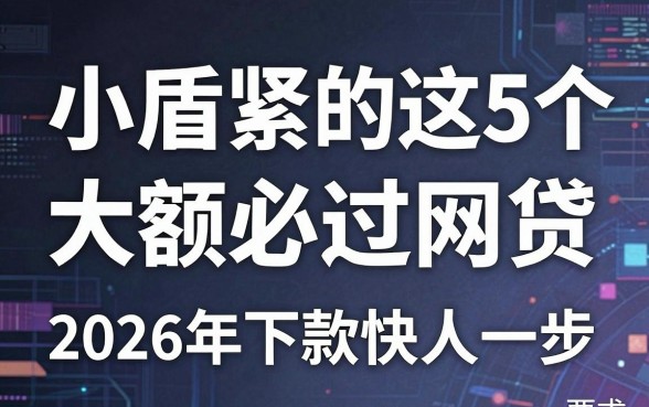 小米盯紧的这5个大额必过网贷,2026年下款快人一步!