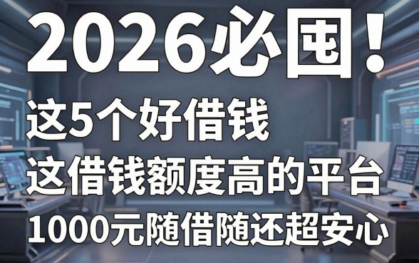2026必囤!这5个好借钱额度高的平台,1000元随借随还超安心
