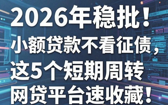 2026年稳批!小额贷款不看征信负债,这5个短期周转网贷平台速收藏